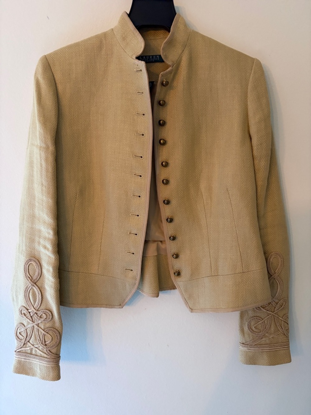 Lauren Ralph Lauren Tan Military-Inspired Button Jacket- Vintage Rarity!!
